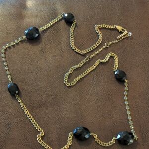 Kenneth Cole 34"-36" Black and Gold Necklace